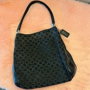Coach Optic santeen & leather Madison / Phoebe shoulder bag.